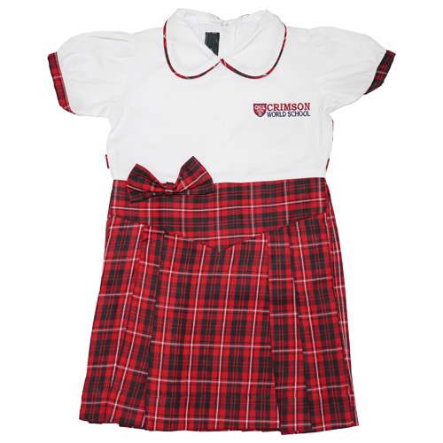 White & Red Checkered Frock